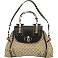 Gucci Medium Canvas White Bamboo Handbag