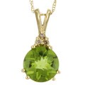 14k Yellow Gold Peridot and Diamond Necklace