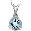 14k White Gold Aquamarine and Diamond Necklace