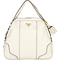 Prada Cervo Antik White Deerskin Shoulder Bag