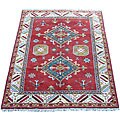 Indo Kazak Red/ Ivory Rug (6' x 8')