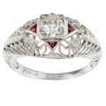 Platinum 2/5ct TDW Mine Diamond Engagement Ring (M, SI1)