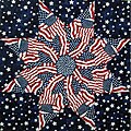 USA Flag Fabric Kaleidoscope Quilt Kit