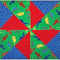 Dinosaur Fabric Pinwheel Quilt Kit (12 Blocks)