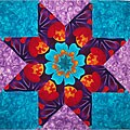 Jessica Purple and Teal Fabric Quilt Block Kit