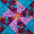 Jessica Purple Fabric Pinwheel Quilt Block Kit