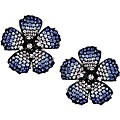 18k Gold Sapphire and 1/3ct TDW Diamond Earrings (G-H, SI)