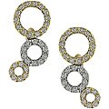 14k Two-tone Gold 1/3ct TDW Diamond Circle Earrings (I-J, I2-I3)