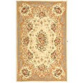 Handmade Bouquet Wool and Silk Rug (5' x 8')