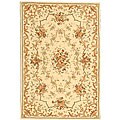 Hand-tufted Bouquet Ivory Wool and Silk Rug (7'6 x 9'6)