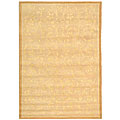 Handmade Floral Scrolls Ivory Wool/ Silk Rug (4' x 6')
