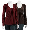 Pathway Women's Long-sleeve Smocked Shoulder Shirt