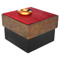 Red Silk and Gold Jewelry Box