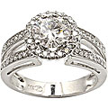 18k White Gold 2ct TDW Diamond Hearts on Fire Ring