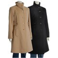 Larry Levine Women's Camel Hair Funnel-neck Coat