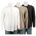 Born Men's Long-sleeve Woven Trim Henley