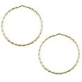 14k Gold Overlay Twisted Hoop Earrings