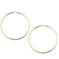 14k Gold Overlay Polished Hoop Earrings