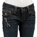 Taverniti Women's 5-pocket Black Piping Bootcut Jeans