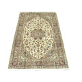 Iranian Kashan Ivory/ Beige Rug (6'6 x 10'3)