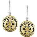 10k Yellow Gold over Silver Round Disc Earrings