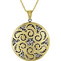 10k Gold over Silver Round Disc Necklace
