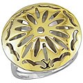 10k Gold Over Silver Round Disc Cutout Ring
