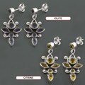 Sterling Silver Multi-gemstone Dangle Earrings (India)