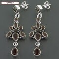 Sterling Silver Multi-gemstone Chandelier Earrings (India)