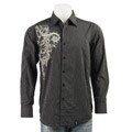 Straight Faded Men's Long-sleeve Pinstripe Shirt