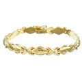 14k Gold over Silver Diamond-cut Hugs Bracelet
