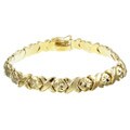 14k Gold over Silver 'Hugs and Kisses' Bracelet