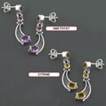 Sterling Silver Multi-gemstone Dangle Earrings (India)