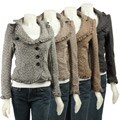 Last Kiss Women's Ruffled Edge Tweed Jacket