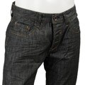 Syn Men's Dark Rinse Straight-leg Coated Denim Jeans