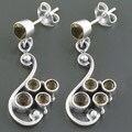 Sterling Silver Smokey Topaz Earrings (India)