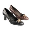 Beston Women's Leather Round Toe Pumps