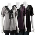 Adiva Women's Brushed Charmeuse Tunic Shirt