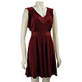 Max & Cleo Women's Sleeveless Pleated Neckline Dress