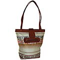 Handwoven Tapestry Leather Handbag (Ecuador)