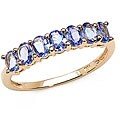 10k Yellow Gold Genuine Tanzanite 7-stone Ring