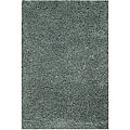 Hand-knotted Aqua Shag Wool Rug (5' x 8')