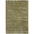 Hand-knotted Citron Shag Wool Rug (8' x 10')