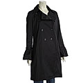 DKNY Women's Black Bell-cuff Raincoat