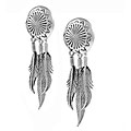 Sterling Silver Southwestern Feather Earrings