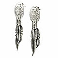 Sterling Silver Southwestern Feather Earrings