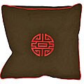 Chinese Symbol Of Life Brown Cushion Cover