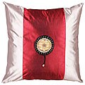Crimson and White Decorative Cushion Cover
