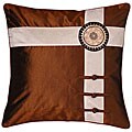 Flower Ribbon Silky Brown/ Beige Cushion Cover