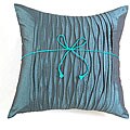 Decorative Pleated Blue Cotton Cushion Cover